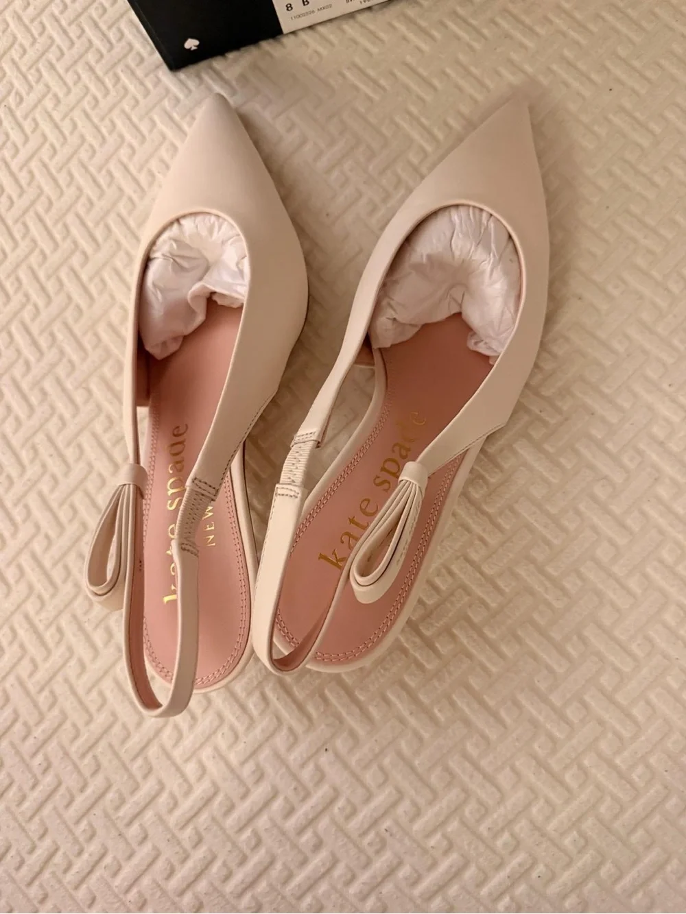 kate spade Cream Pointed Slingback Mules